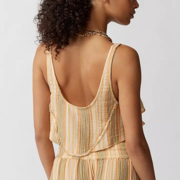 NWT UO Out From Under Cabot Orange Striped Lounge Crop Cami - Picture 2 of 10